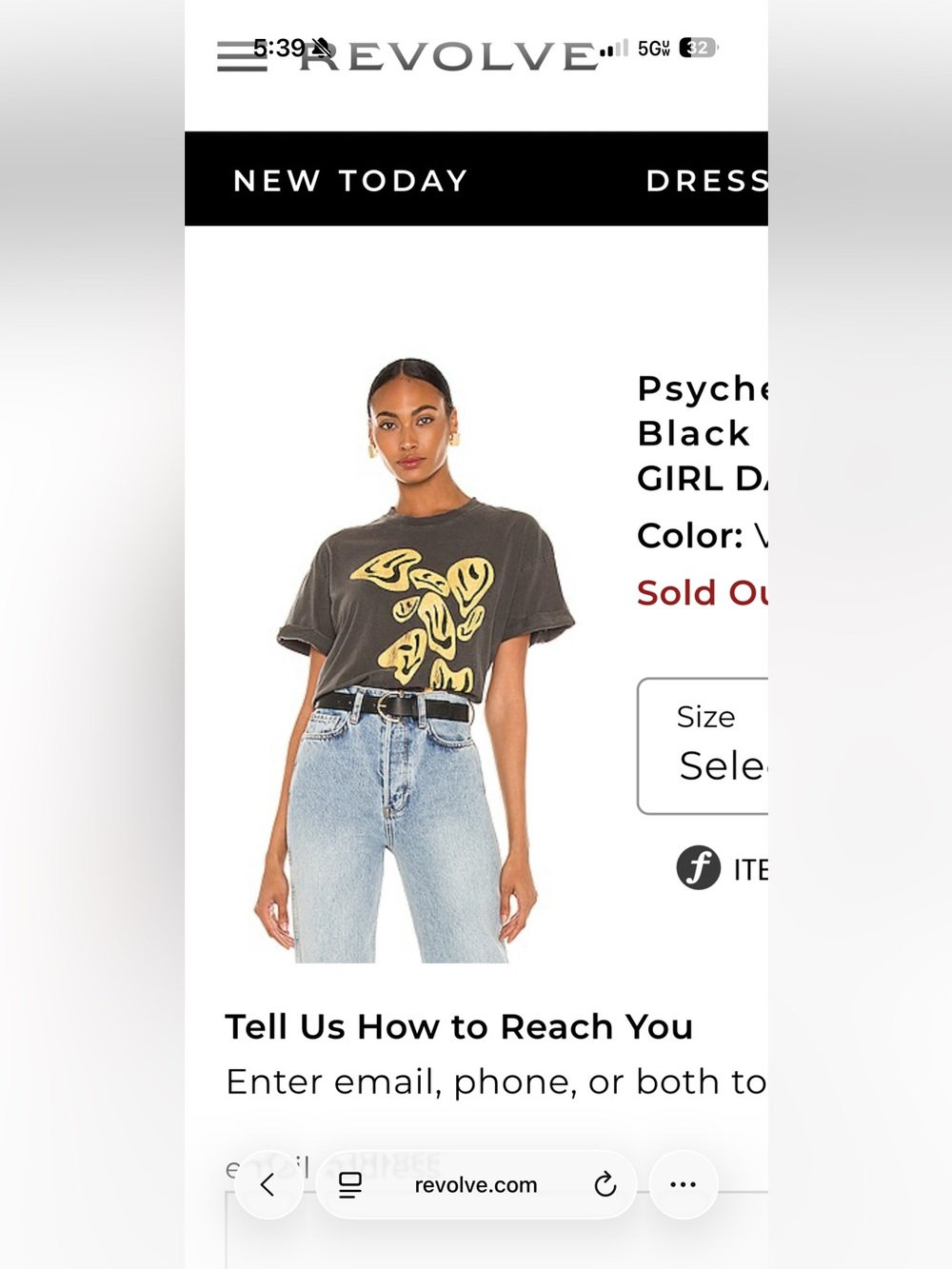 GIRL DANGEROUS Dark Grey Short Sleeve Tee with Yellow Smiley Face Print, XS - Picture 5 of 5
